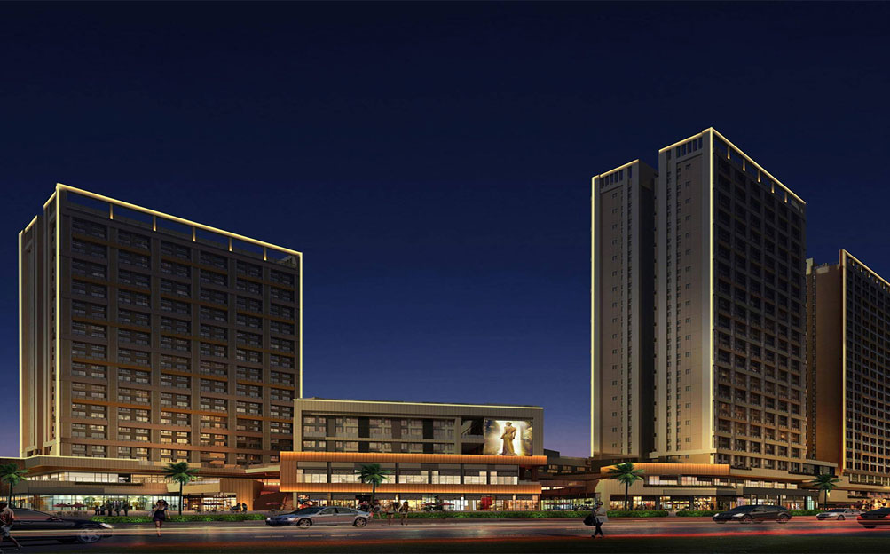 深圳保利達(dá)灣景商務(wù)中心建筑物泛光照明、樓體燈光字和LED施工工程